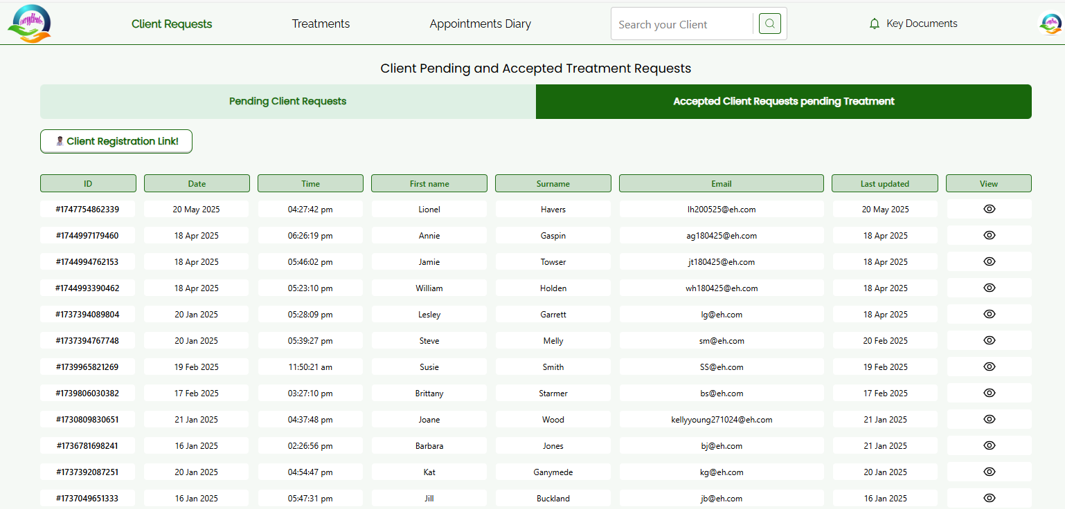 energy healer pending client requests